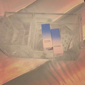 Makeup organizer and two sephora lipsticks